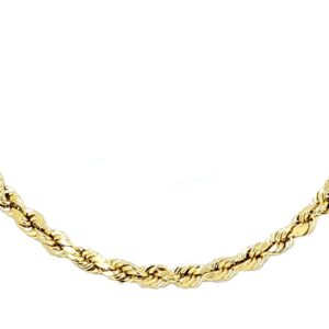 Yellow Gold Diamond Cut Rope Chain Real Solid 10k 16" to 28", 4.0mm (22)