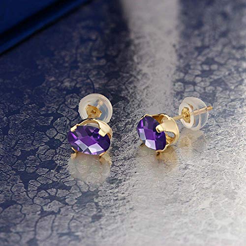 Gem Stone King 14K Yellow or White Gold 8X6MM Oval Gemstone Birthstone Stud Earrings | Oval Gold Earrings For Women