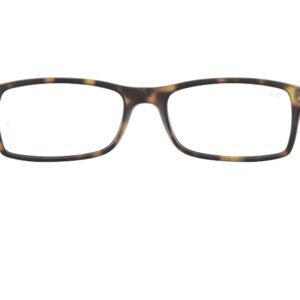 Ray-Ban RX7017 Rectangular Prescription Eyeglass Frames, Matte Black/Demo Lens, 52 mm