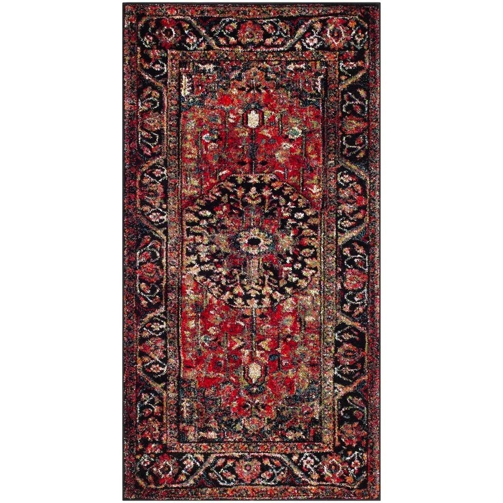 SAFAVIEH Vintage Hamadan Collection Area Rug - 9' x 12', Red & Multi, Oriental Traditional Persian Design, Non-Shedding & Easy Care, Ideal for High Traffic Areas in Living Room, Bedroom (VTH215A)