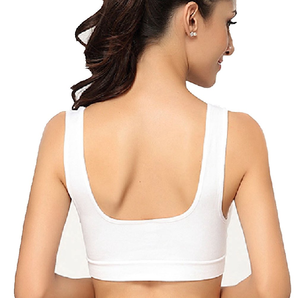 Vermilion Bird Women's 3 Pack Seamless Comfortable Sports Bra with Removable Pads 3XL/Shirt Size 16W,18W Black &White &Nude