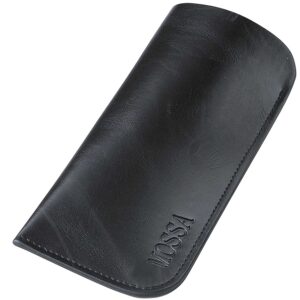 M-world Leather-Tone, Slip in, Slim Soft-case, Eye Glasses Case (Black