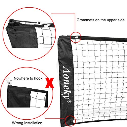 Aoneky Mini Portable Tennis Net for Driveway - Kids Soccer Tennis Net for Backyard or Beach - Family Pickleball Tennis Game Toy for Boys Children Aged 6+ Years Old (10 Feet)