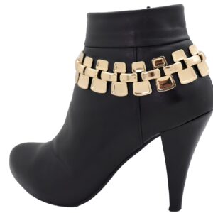 Women Fashion Jewelry Boot Bracelet Mesh Metal Chain Links Heels Shoe Charm Gold Color