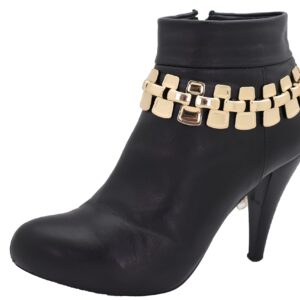 Women Fashion Jewelry Boot Bracelet Mesh Metal Chain Links Heels Shoe Charm Gold Color