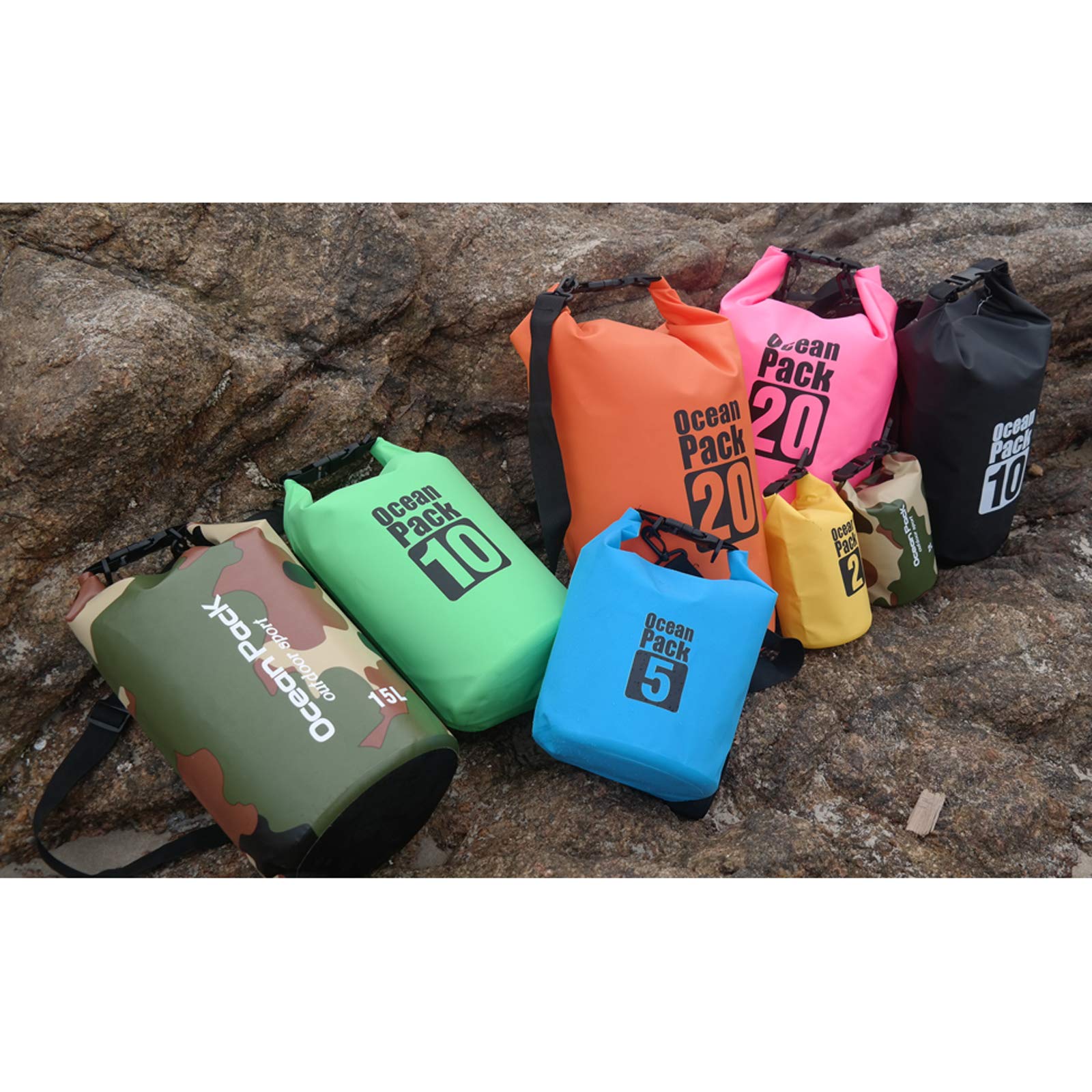 2L/3L/5L/10L/15L/20L/30L 500D Tarpaulin Heavey-Duty PVC Water Proof Dry Bag Sack for Kayaking/Boating/Canoeing/Fishing/Rafting/Swimming/Camping/Snowboarding(Green, 2L)