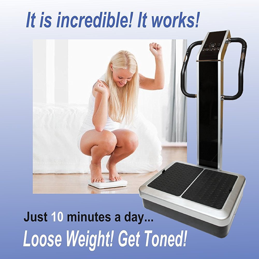 Whole Body Vibration Machine - Dual Motor by SDI : Commercial (2HP, 440 lbs), Dual Motor, Large Vibrating Platform, USB Programmable