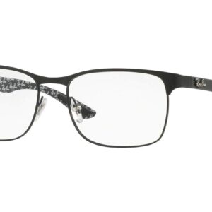 Ray-Ban RX8416 Square Prescription Eyeglass Frames, Matte Black/Demo Lens, 55 mm