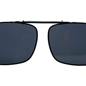 Eyekepper Large Clip On Sunglasses With Spring Draw Bar Polarized Grey Lens 57x39MM