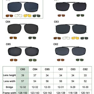 Eyekepper Large Clip On Sunglasses With Spring Draw Bar Polarized Grey Lens 57x39MM