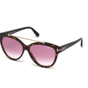 Tom Ford TF518 Livia 52Z Womens Dark Havana/Gold 58 mm Sunglasses - dark havana/gold