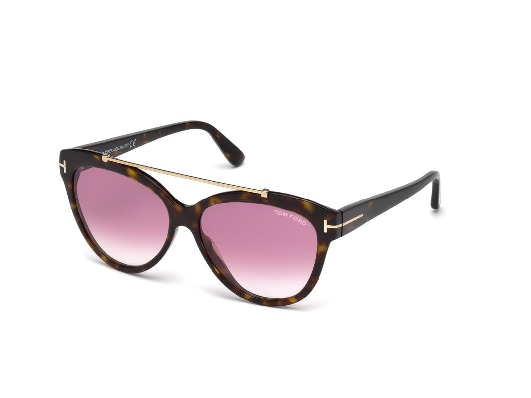 Tom Ford TF518 Livia 52Z Womens Dark Havana/Gold 58 mm Sunglasses - dark havana/gold