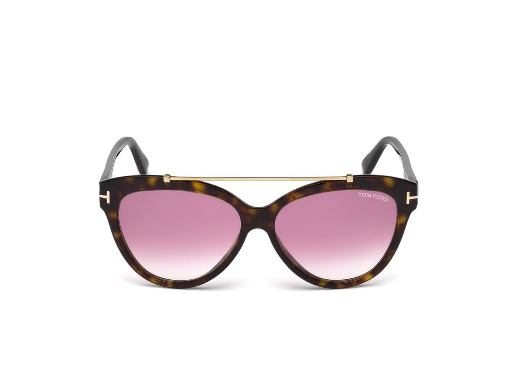 Tom Ford TF518 Livia 52Z Womens Dark Havana/Gold 58 mm Sunglasses - dark havana/gold