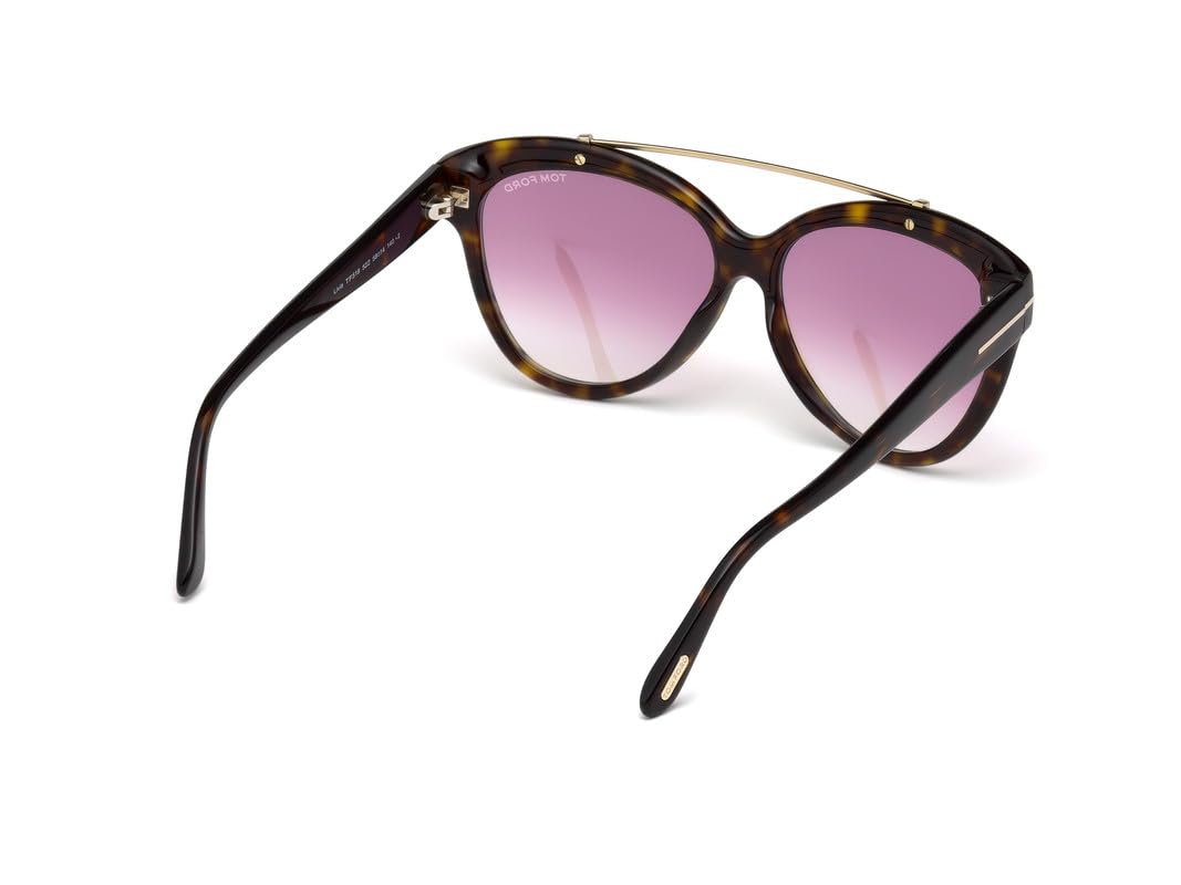 Tom Ford TF518 Livia 52Z Womens Dark Havana/Gold 58 mm Sunglasses - dark havana/gold