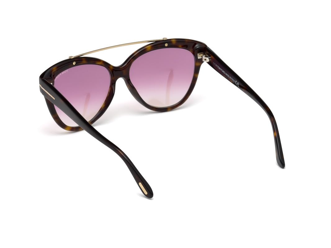 Tom Ford TF518 Livia 52Z Womens Dark Havana/Gold 58 mm Sunglasses - dark havana/gold