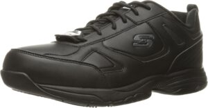 skechers men's dighton athletic work food service shoe, black, 10.5 wide