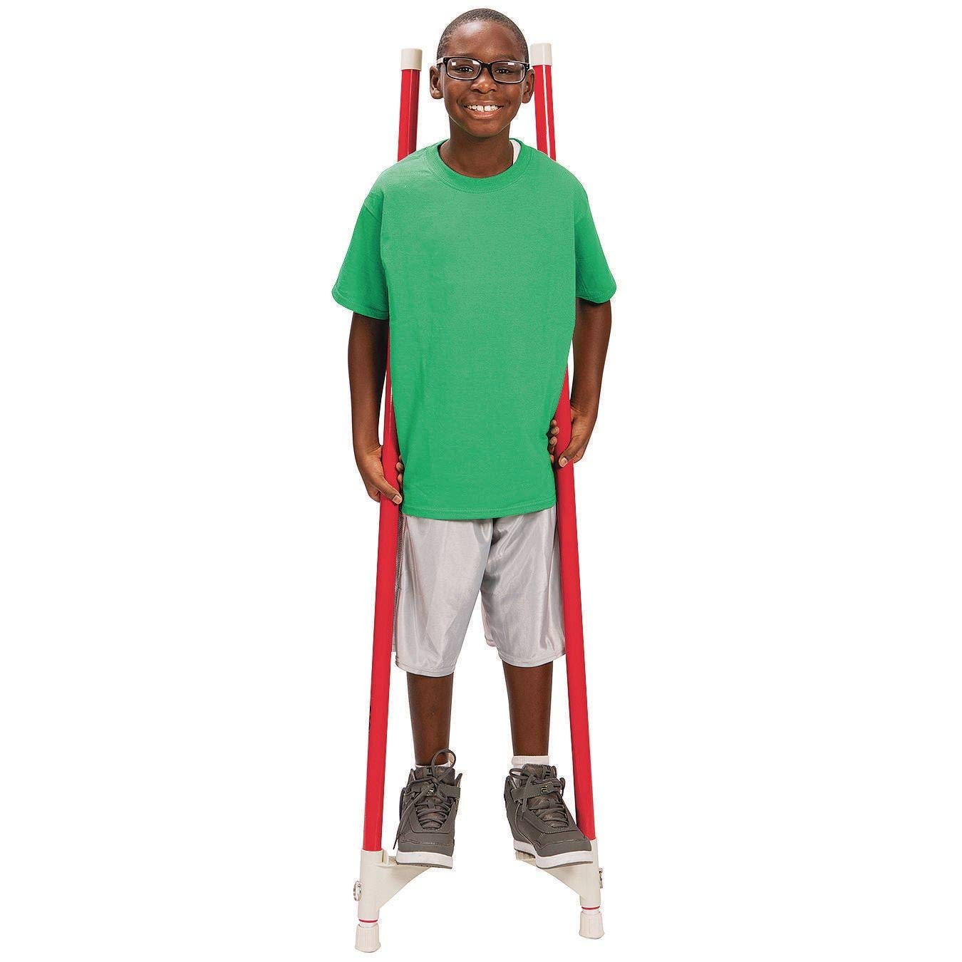 S&S Worldwide Sky High Stilts. Adjustable Height Aluminum Stilts with 4 Height Levels for Kids and Adults up to 250 Pounds. Fun Circus, Balance Building Activity. Pair of Stilts.