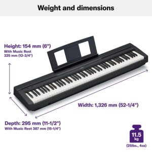 YAMAHA P71 88-Key Weighted Action Digital Piano with Sustain Pedal and Power Supply (Amazon-Exclusive)