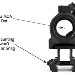 AT3 Tactical RD-50 PRO Red Dot Sight with 1" Riser - for Lower 1/3 Cowitness with Iron Sights - 2 MOA Compact Red Dot Scope