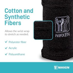 Nikken KenkoTherm® Wrist Wrap Medium 1825 Black - Thin Ceramic Reflective Fibers that reflects heat from your body to provide a gentle warming effect for tired or tight muscles Weightlifting , Boxing - Support Wrap - Compression, Support