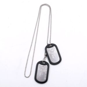 Goose Stainless Steel Military Dog Tag Set Movie Cosplay Halloween Costume