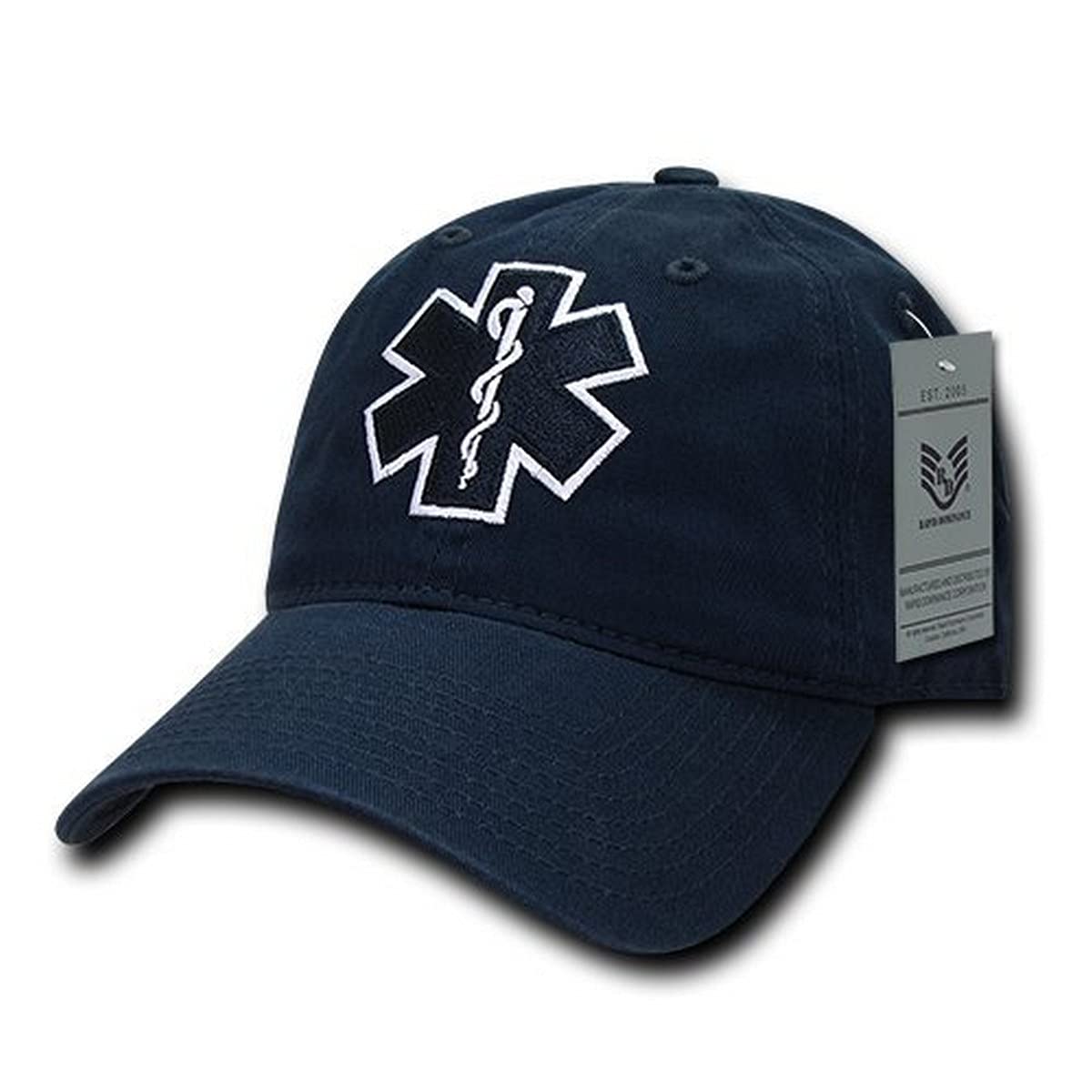 Rapiddominance EMT Cross Relaxed Cotton Caps, Navy