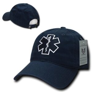 Rapiddominance EMT Cross Relaxed Cotton Caps, Navy