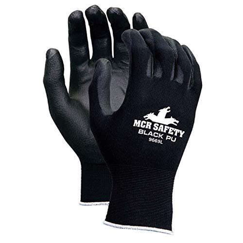 MEMPHIS GLOVE 9669L BLACK NYLON BLACK PU 13GA