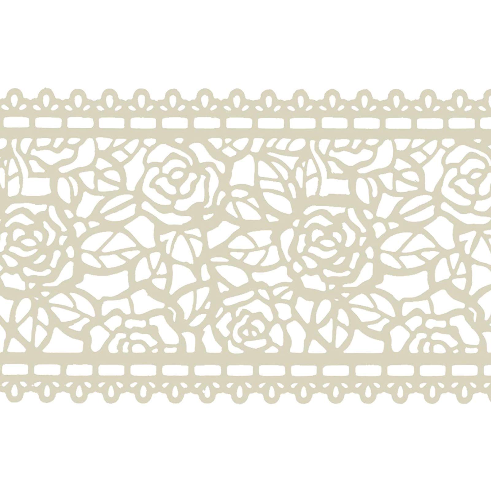 Funshowcase Large Pre-Made Ready to Use Edible Cake Lace Rose Blossom Ivory White 14-inch 10-piece Set