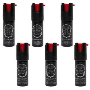 POLICE MAGNUM Mini Pepper Spray Self Defense Pocket Size Protection- Made in The USA (6 Pack 1/2 oz Safety Lock)