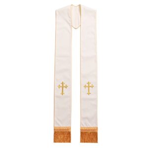 blessume 1pc clergy mass stole cross embroidered wedding stole