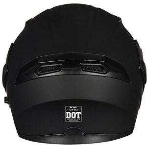 ILM Motorcycle Dual Visor Flip up Modular Full Face Helmet DOT 6 Colors Model 902 (XL, Matte Black)