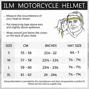 ILM Motorcycle Dual Visor Flip up Modular Full Face Helmet DOT 6 Colors Model 902 (XL, Matte Black)