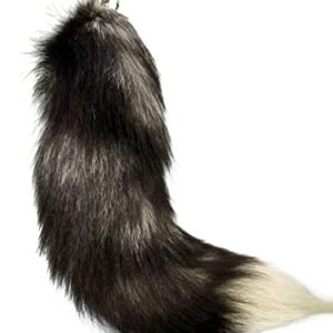 Alpertie Fluffy Real Fox Fur faux Tail Keychain Tassel Bag Cosplay toy Handbag Accessory hook Pendant