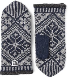 hestra unisex nordic wool mitt insulated mittens for cold weather & everyday wear - navy/grey - 6