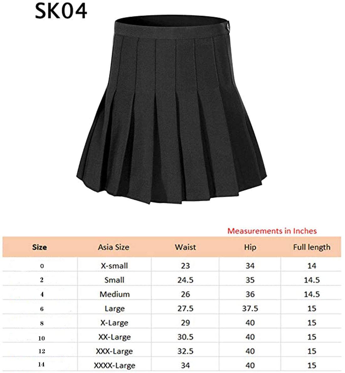 Beautifulfashionlife Girl`s High Waist Solid Pleated Mini Slim Single Tennis dress Skirts (XS, Black)