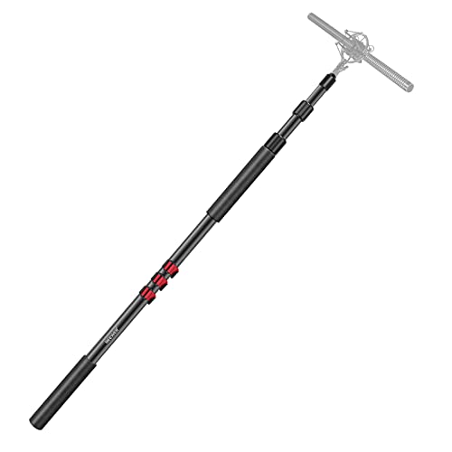 NEEWER NW-7000 Microphone Boom Arm, 3 Section Extendable Handheld Mic Arm with 3/8" & 3/8" to 5/8" Screw Adapter, 3ft to 8ft Adjustable Length,Auxiliary