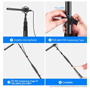 NEEWER NW-7000 Microphone Boom Arm, 3 Section Extendable Handheld Mic Arm with 3/8" & 3/8" to 5/8" Screw Adapter, 3ft to 8ft Adjustable Length,Auxiliary