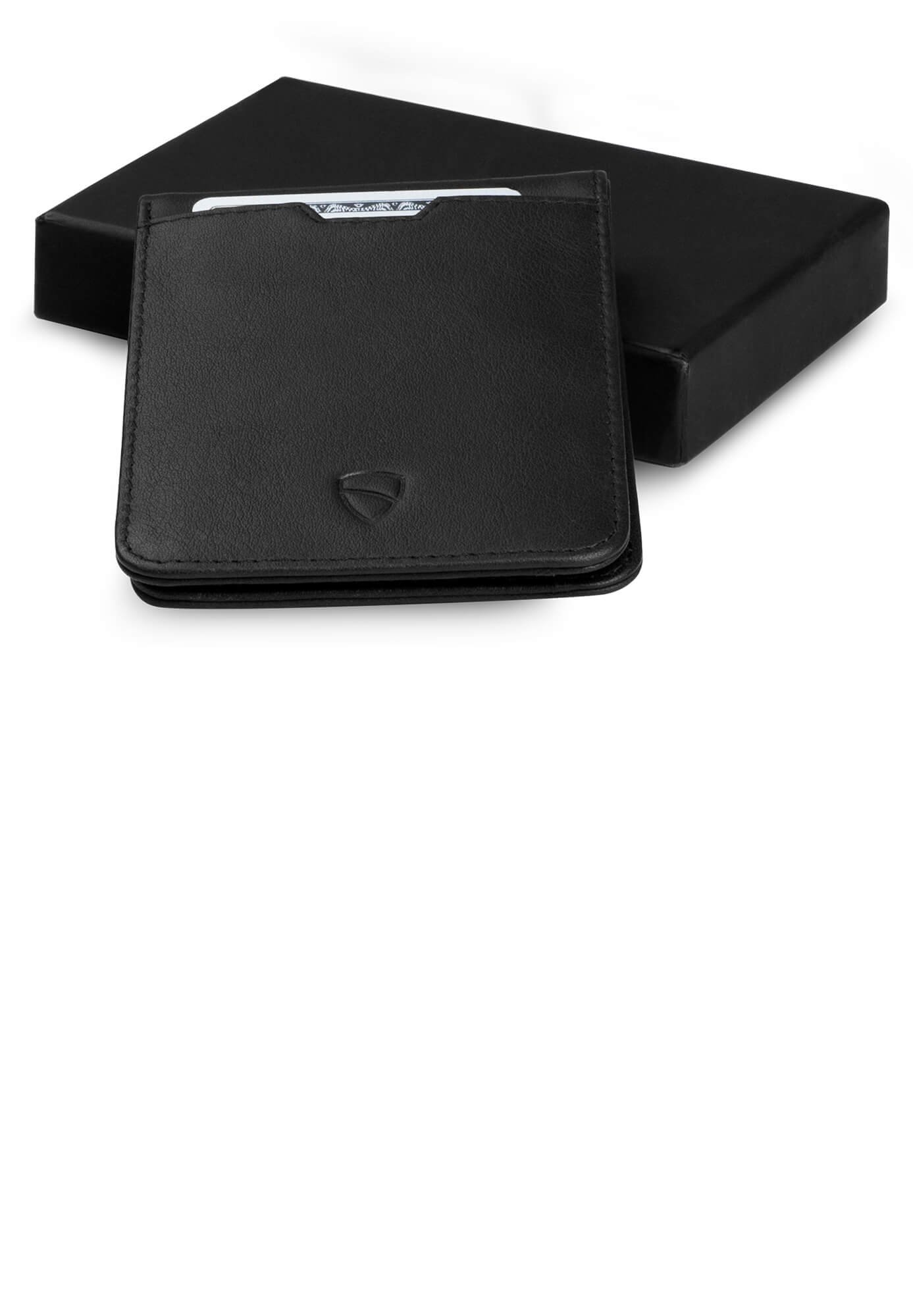 Vaultskin MANHATTAN Slim Minimalist Bifold Wallet and Credit Card Holder with RFID Blocking and Ideal for Front Pocket, Black