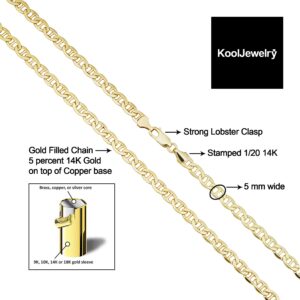 14k Yellow Gold Filled Mariner Link Chain Necklace (5 mm, 22 inch)