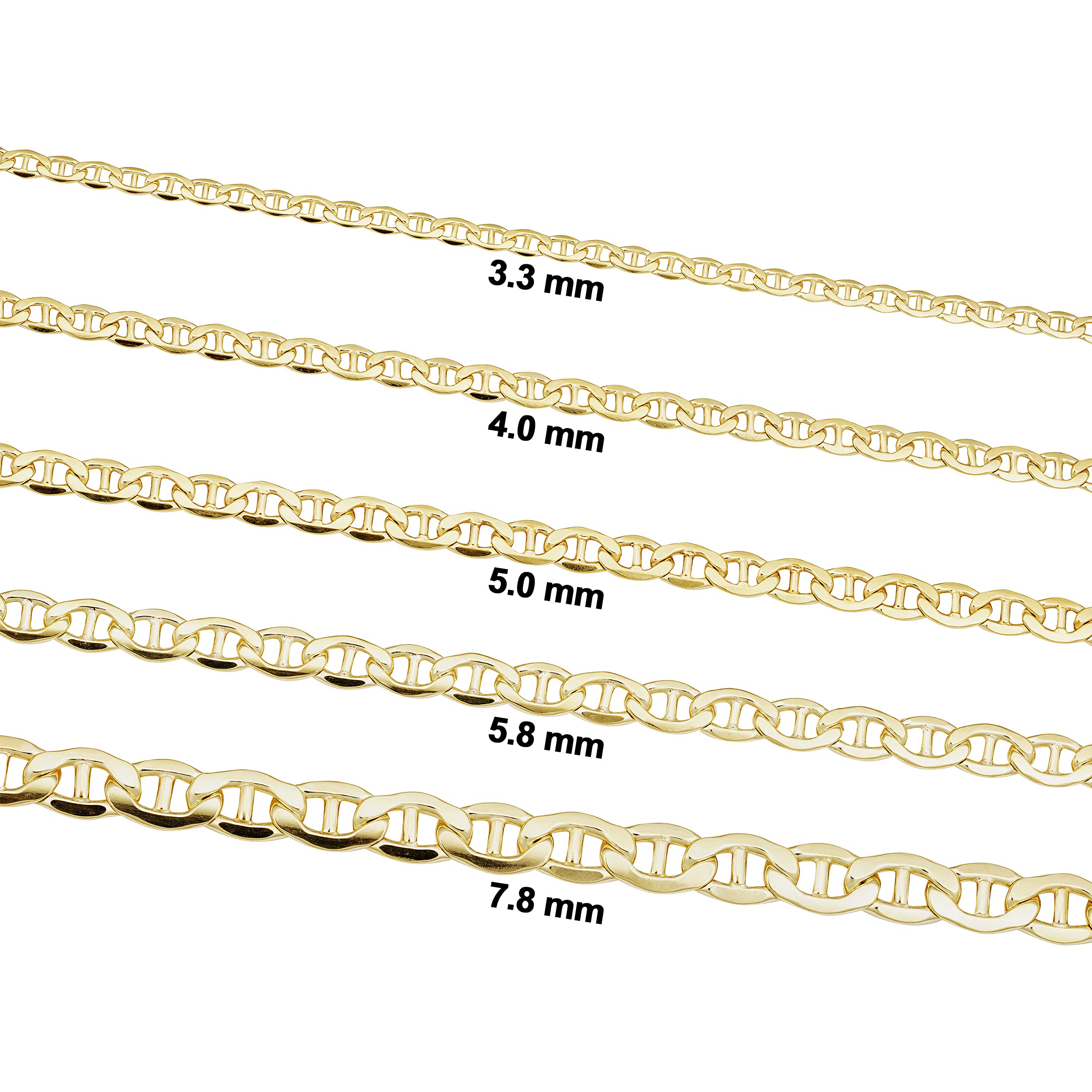 14k Yellow Gold Filled Mariner Link Chain Necklace (5 mm, 22 inch)