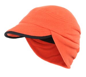 home prefer winter beanie warm skull cap outdoor windproof fleece knit earflap hat for men and women orange