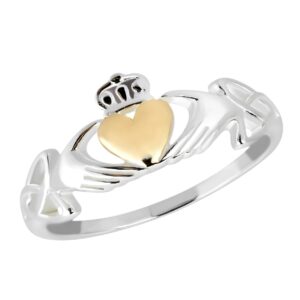 aeravida celtic claddagh love heart gold plated silver ring | delicate wedding rings for women | tcomfort fit silver rings for women | promise ring | sterling silver rings sizes (6)