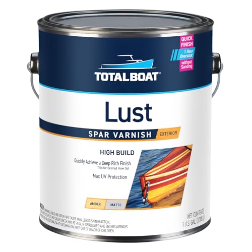 TotalBoat-496608 Lust Marine Varnish, High Gloss and Matte Finish for Wood, Boats, Outdoor Furniture (Matte, Gallon)