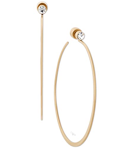 Michael Kors Stainless Steel and Cubic Zirconia Whisper Hoop Earrings for Women, Color: Gold (Model: MKJ5999710)