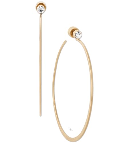 Michael Kors Stainless Steel and Cubic Zirconia Whisper Hoop Earrings for Women, Color: Gold (Model: MKJ5999710)