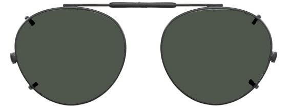 Shade Control Visionaries Polarized Clip on Sunglasses - Round - Gun Frame - 49 x 43 Eye