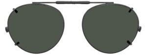 shade control visionaries polarized clip on sunglasses - round - gun frame - 49 x 43 eye