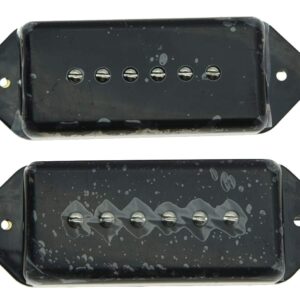 Black P90 High Power Sound Neck Bridge Dogear Pickup Soapbar Pickups Set