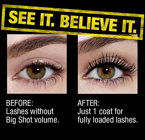 Maybelline New York Volum' Express The Colossal Big Shot Waterproof Mascara, Very Black, 0.32 fl. oz., 1 Count (Pack of 1), (I0097470)